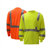 High visibility long sleeve safety reflective T-shirt